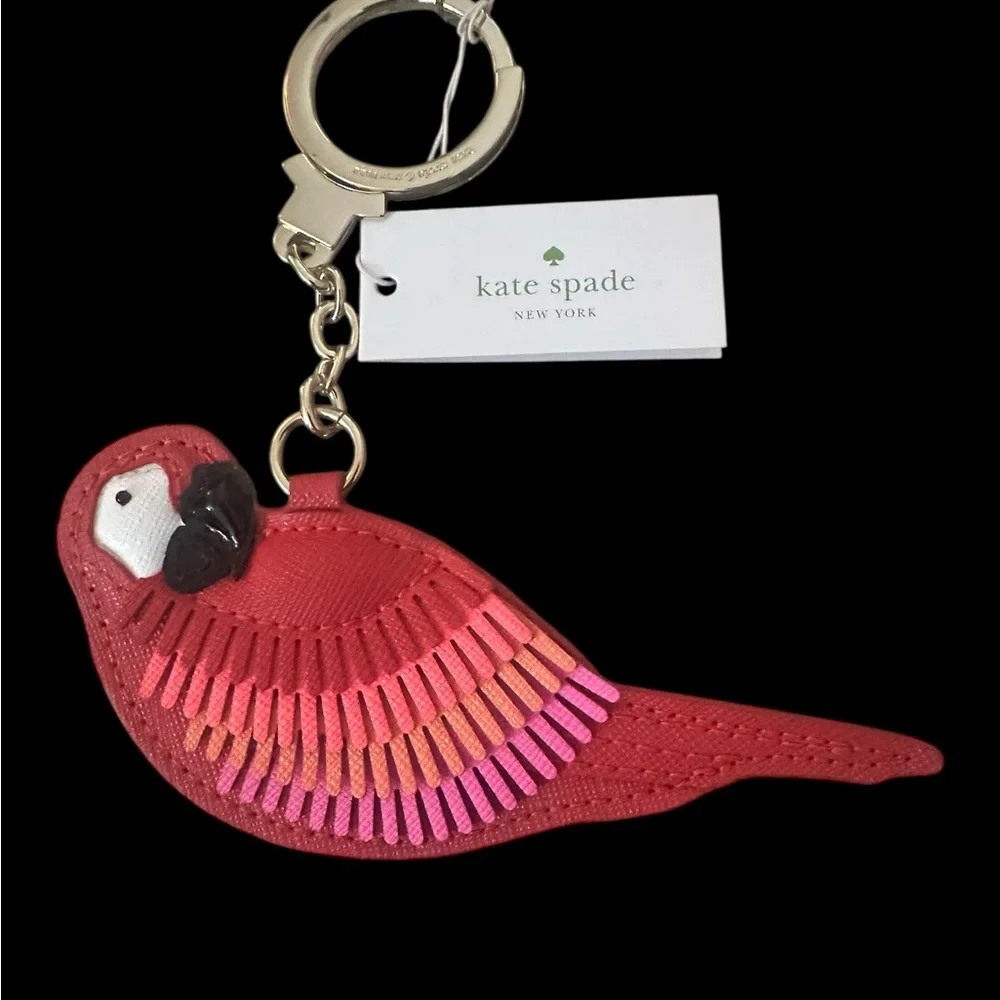 Kate‎ Spade Vibrant Leather Parrot Keychain or Bag Charm New